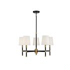 Savoy House Essentials Brody 1-1630-5-143 5-Lights 300W Matte Black with Warm Brass Accents Chandelier