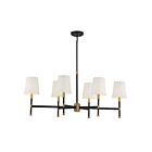 Savoy House Essentials Brody 1-1631-6-143 6-Lights 360W Matte Black with Warm Brass Accents Linear Chandelier