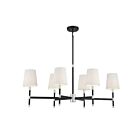 Savoy House Essentials Brody 1-1631-6-173 6-Lights 360W Matte Black with Polished Nickel Accents Linear Chandelier