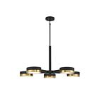 Savoy House Ashor 1-1635-5-143 5-Lights 55W Matte Black with Warm Brass Accents Chandelier