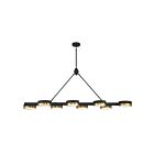 Savoy House Ashor 1-1636-8-143 8-Lights 88W Matte Black with Warm Brass Accents Linear Chandelier