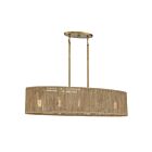 Savoy House Ashe 1-1738-5-320 5-Lights 300W Warm Brass and Rope Linear Chandelier