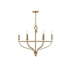 Savoy House Charter 1-1823-6-320 6-Lights 360W Warm Brass and Rope Chandelier
