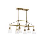 Savoy House Essentials Lakewood 1-1833-6-322 6-Lights 360W Warm Brass Linear Chandelier