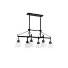Savoy House Essentials Lakewood 1-1833-6-89 6-Lights 360W Matte Black Linear Chandelier
