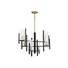 Savoy House Midland 1-1906-6-143 6-Lights 360W Matte Black with Warm Brass Accents Chandelier