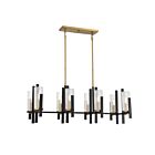 Savoy House Midland 1-1907-8-143 8-Lights 480W Matte Black with Warm Brass Accents Linear Chandelier