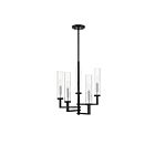 Savoy House Folsom 1-2135-5-67 5-Lights 300W Matte Black with Polished Chrome Accents Chandelier