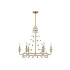 Savoy House Iris 1-3804-6-142 6-Lights 360W White with Warm Brass Chandelier