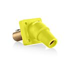 Leviton 16R28-UY Yellow Female Panel Receptacle 45-Deg Double Stainless Steel 2/0-4/0