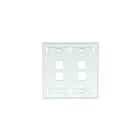 Leviton 42080-4WP White 4Pt Quickport Wallplate