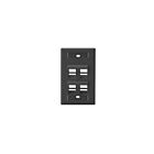 Leviton 42081-4ES Wallplate 4-Port 1-Gang Angled Id Bk