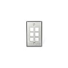 Leviton 43080-1S6 1G 6-Port Stainless Steel Wallplate
