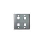 Leviton 43080-2S4 2G 4-Port Stainless Steel Wallplate