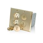 Leviton 35249-TFB 15A 2-Gang Floor Box Brass