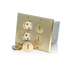 Leviton 35349-TFB 20A 2-Gang Floor Box Brass