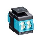 Leviton 41086-LLE Quickport Om3/4 Duplex Lc Shuttered Adapter Aqua/Black