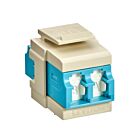 Leviton 41086-LLI Quickport Om3/4 Duplex Lc Shuttered Adapter Aqua/Ivory