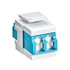 Leviton 41086-LLW Quickport Om3/4 Duplex Lc Shuttered Adapter Aqua/White