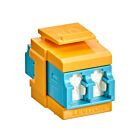 Leviton 41086-LLY Quickport Om3/4 Duplex Lc Shuttered Adapter Aqua/Yellow