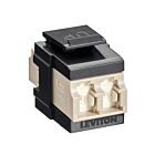 Leviton 41086-MLE Quickport Om1/2 Duplex Lc Shuttered Adapter Beige/Black