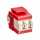 Leviton 41086-MLR Quickport Om1/2 Duplex Lc Shuttered Adapter Beige/Crimson Red