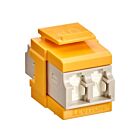 Leviton 41086-MLY Quickport Om1/2 Duplex Lc Shuttered Adapter Beige/Yellow