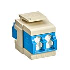 Leviton 41086-SLI Quickport Os2 Duplex Lc Shuttered Adapter Blue/Ivory