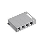 Leviton 41089-4GP Surface-Mount QUICKPORT™ Box, 4-Port, Gray