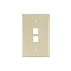 Leviton 41091-2IN Midsize Single-Gang QUICKPORT™ Wallplate Ivory