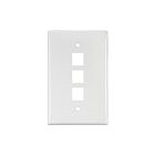 Leviton 41091-3WN White 3-Port Wallplate