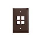 Leviton 41091-4BN Brown 4 Port Wallplate