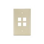 Leviton 41091-4IN Ivory Quickport 4-Port Midsize Nylon Wallplate