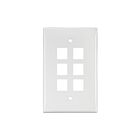 Leviton 41091-6WN White 6 Port Wallplate