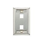 Leviton 43080-1L2 2 Port Stainless Steel Wallplate