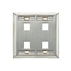 Leviton 43080-2L4 4 Port Stainless Steel Wallplate