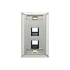 Leviton 43081-1L2 Weather-Proof 2-Port 1-Gang Angled Id Stainless Steel