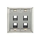 Leviton 43081-2L4 Weather-Proof 4-Port Dg Angled I Stainless Steel