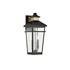Savoy House 5-714-143 Kingsley 2-Lights 80W Matte Black with Warm Brass Outdoor Wall Lantern