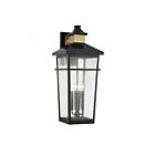 Savoy House 5-716-143 Kingsley 4-Lights 160W Matte Black with Warm Brass Outdoor Wall Lantern