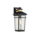 Savoy House 5-719-143 Kingsley 1-Light 60W Matte Black with Warm Brass Outdoor Wall Lantern