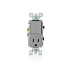 Leviton 5625-GY Gray Combo Single Pole Switch & Receptacle