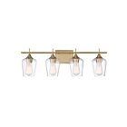 Savoy House Essentials 8-4030-4-322 Octave 4-Lights 240W Warm Brass Vanity Light