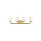 Savoy House Essentials 8-4090-4-322 Capra 4-Lights 240W Warm Brass Vanity Light