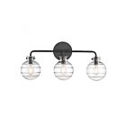 Savoy House Essentials 8-4300-3-BK Mason 3-Lights 180W Matte Black Vanity Light