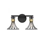 Savoy House 8-6080-2-143 Breur 2-Lights 120W Matte Black with Warm Brass Vanity Light