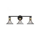Savoy House 8-6080-3-143 Breur 3-Lights 180W Matte Black with Warm Brass Vanity Light