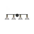 Savoy House 8-6080-4-143 Breur 4-Lights 240W Matte Black with Warm Brass Vanity Light