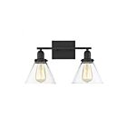 Savoy House Essentials 8-9130-2-BK Drake 2-Lights 120W Black Vanity Light
