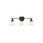 Savoy House Essentials 8-9130-3-BK Drake 3-Lights 180W Black Vanity Light